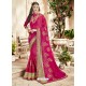 Gorgeous Rose Red Georgette Heavy Embroidered Designer Saree