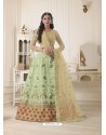 Sea Green Pure Bangalore Silk Stone Hand Worked Designer Lehenga Choli