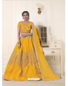 Yellow Pure Bangalore Silk Stone Hand Worked Designer Lehenga Choli