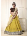 Corn Pure Bangalore Silk Stone Hand Worked Designer Lehenga Choli