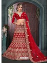 Markable Red Velvet Designer Lehenga Choli