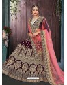 Magical Deep Scarlet Velvet Designer Lehenga Choli