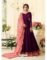 Perfect Purple Georgette Embroidered Designer Anarkali Suit