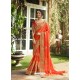 Orange Crepe Silk Thread Embroidered Wedding Saree