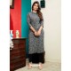 Grey Heavy Rayon Katha Worked Readymade Kurti