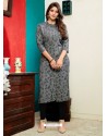 Grey Heavy Rayon Katha Worked Readymade Kurti