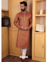 Rust Cotton Readymade Kurta Pajama