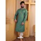 Teal Cotton Readymade Kurta Pajama