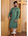 Teal Cotton Readymade Kurta Pajama