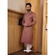 Dusty Pink Cotton Readymade Kurta Pajama