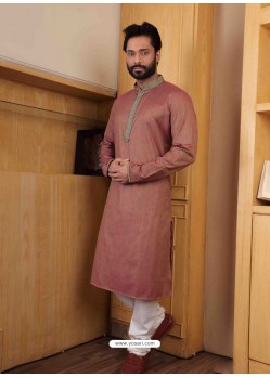 Dusty Pink Cotton Readymade Kurta Pajama