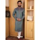 Grey Cotton Readymade Kurta Pajama