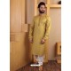 Yellow Cotton Readymade Kurta Pajama