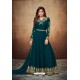 Teal Real Georgette Embroidered Designer Anarkali Suit