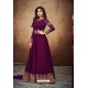 Purple Real Georgette Embroidered Designer Anarkali Suit