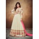 Off White Real Georgette Embroidered Designer Anarkali Suit