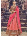 Purple And Pink Jacquard Silk Thread Embroidered Designer Lehenga Choli