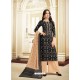 Black And Cream Printed Heavy Chanderi Palazzo Suit