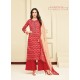 Beautiful Red Heavy Chanderi Palazzo Suit