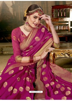 Medium Violet Art Silk Designer Saree