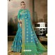 Turquoise Art Silk Designer Saree