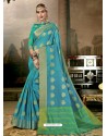 Turquoise Art Silk Designer Saree