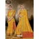 Yellow Art Silk Designer Saree