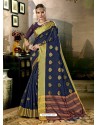 Navy Blue Art Silk Designer Saree