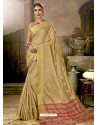 Beige Art Silk Designer Saree