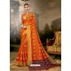 Orange Art Silk Designer Saree