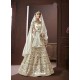 Off White Organza Silk Stone Embroidered Designer Lehenga Choli