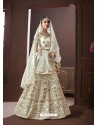 Off White Organza Silk Stone Embroidered Designer Lehenga Choli