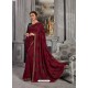 Maroon Jacquard Silk Embroidered Saree