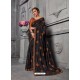 Black Jacquard Silk Embroidered Saree