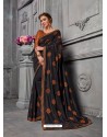 Black Jacquard Silk Embroidered Saree