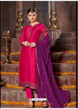 Rani Satin Georgette Stone Embroidered Straight Suit