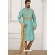 Turquoise Blue Art Banarasi Silk Embroidered Kurta Pajama