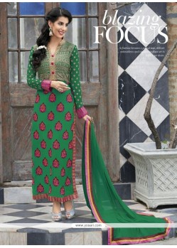 Stupendous Green Georgette Churidar Salwar Suit