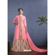 Pink Modal Satin Croset Yoke Lehenga Style Suit