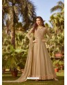 Beige Soft Georgette Embroidered Designer Anarkali Suit