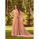 Peach Soft Georgette Embroidered Designer Anarkali Suit