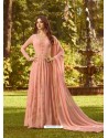 Peach Soft Georgette Embroidered Designer Anarkali Suit