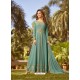 Aqua Mint Soft Georgette Embroidered Designer Anarkali Suit