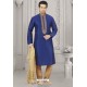 Royal Blue Art Banarasi Silk Embroidered Kurta Pajama