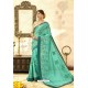 Aqua Mint Georgette Zari Worked Designer Saree