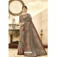 Light Brown Georgette Zari Worked Designer Saree