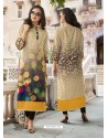 Light Beige Poly Rayon Digital Printed Kurti