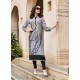 Silver Poly Rayon Digital Printed Kurti