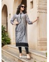 Silver Poly Rayon Digital Printed Kurti