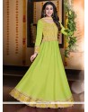 Karishma Kapoor Green Georgette Anarkali Suit